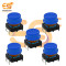 12x12x7.3mm Tactile Push Button Switch with Blue Round Cap (5pcs each)